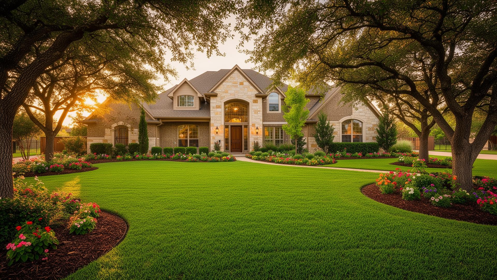 Beautifully maintained North Texas home with lush landscaping